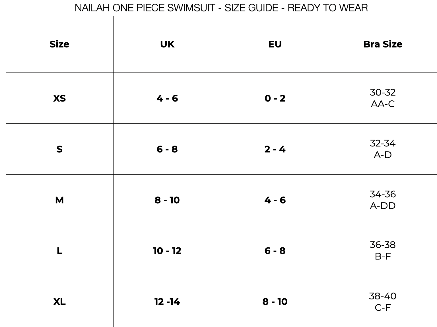 Size Guide OliveAnkara size-guide-oliveankara